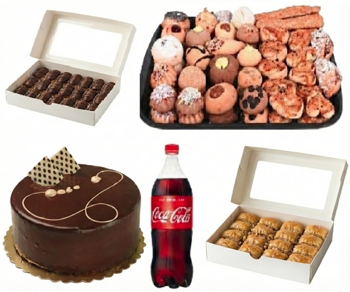 1 kg Ekler Dahil 5'li Cevizli Menü pasta