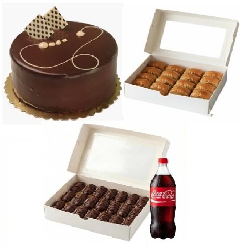 4-6 Yaş Pasta + Cevizli Baklava + Ekler + Kola Menüsü pasta