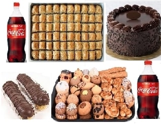 Misafir Ağırlama Seti Kuru Pasta Ekler Baklava ve Yaş Pasta Paketi pasta