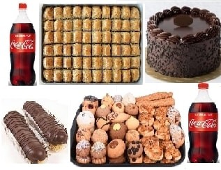 Misafir Ağırlama Seti Kuru Pasta Ekler Baklava ve Yaş Pasta Paketi pasta