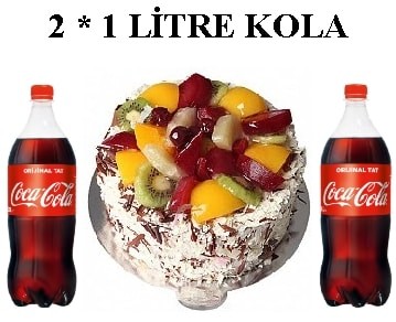 Taze Karışık Meyveli Pasta ve 2x1 Lt Cola Menüsü pasta